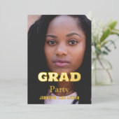 写真モダングラードパーティー 箔招待状 (立ち正面)