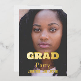 写真モダングラードパーティー 箔招待状