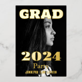 写真モダングラードパーティー 箔招待状 (正面)