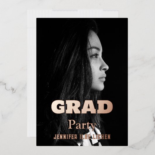 写真モダングラードパーティー 箔招待状 (封筒)