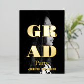 写真モダングラードパーティー 箔招待状 (立ち正面)