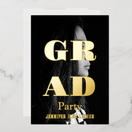 写真モダングラードパーティー 箔招待状