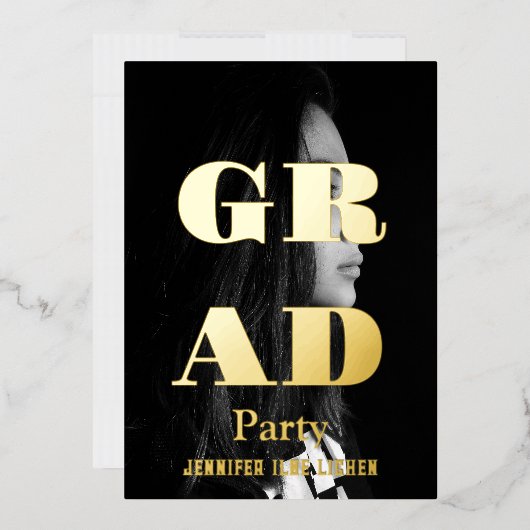 写真モダングラードパーティー 箔招待状 (封筒)