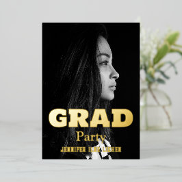 写真モダングラードパーティー 箔招待状