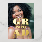 写真モダングラードパーティー 箔招待状 (正面)