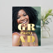 写真モダングラードパーティー 箔招待状 (立ち正面)