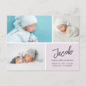 写真モダングリッドの誕生発表 ポストカード (正面)