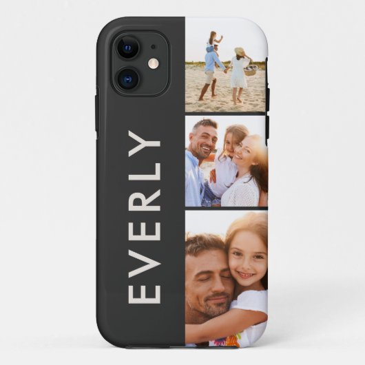 写真モダンコラージクリームイニシャルモノグラム Case-Mate iPhoneケース (裏面)