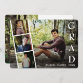 写真モダンコラージフィルムストリップ卒業記念 案内状 (正面/裏面)