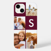 写真モダンコラージブルゴーニュイニシャルモノグラム Case-Mate iPhoneケース (裏面)