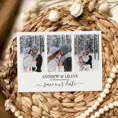 写真モダンコラージモノグラムミニマル結婚リスト セーブザデート