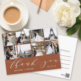 写真モダンコラージュありがとうテラコッタ ポストカード