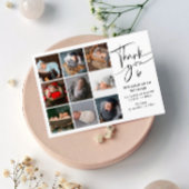 写真モダンコラージュありがとう誕生 案内状