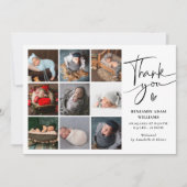写真モダンコラージュありがとう誕生 案内状 (正面)