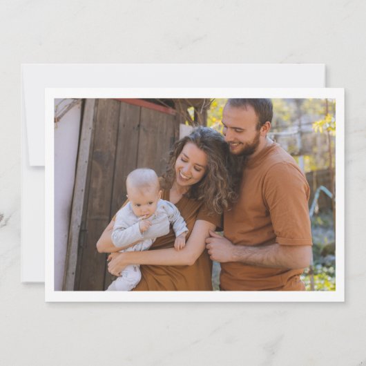 写真モダンコラージュありがとう誕生 案内状 (裏面)