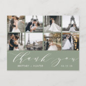 写真モダンコラージュありがとうSage Green ポストカード (正面)