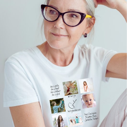 写真モダンコラージュおばあちゃんの女性が大好き Tシャツ