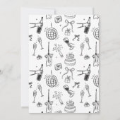 写真モダンコラージュおもしろい手書き誕生日 招待状 (裏面)