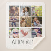 写真モダンコラージュお母さん/おばあちゃん | Keepsake シェルパブランケット (正面)