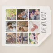 写真モダンコラージュお母さん/おばあちゃん | Keepsake シェルパブランケット (正面(横))