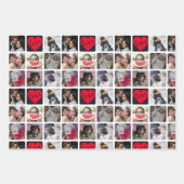 写真モダンコラージュとハートパターン ラッピングペーパーシート (正面)