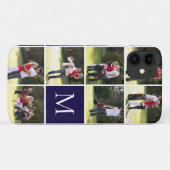 写真モダンコラージュとモノグラム海軍ブルー Case-Mate iPhoneケース (裏面(横))