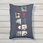 写真モダンコラージュのギフト – 結婚の記念日 アウトドアクッション (正面(縦))