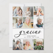 写真モダンコラージュのスペインの葬儀 サンキューカード (正面)