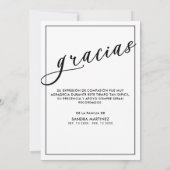 写真モダンコラージュのスペインの葬儀 サンキューカード (裏面)