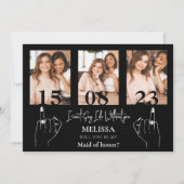写真モダンコラージュのブライドメイド提案カード 招待状 (正面)