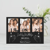 写真モダンコラージュのブライドメイド提案カード 招待状 (スタンド正面)