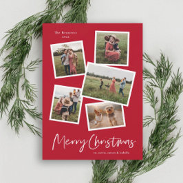写真モダンコラージュのメリークリスマス シーズンカード