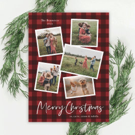 写真モダンコラージュのメリークリスマス シーズンカード