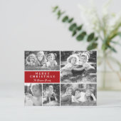 写真モダンコラージュのメリークリスマス シーズンポストカード (スタンド正面)
