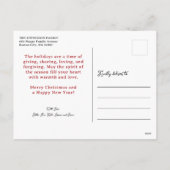 写真モダンコラージュのメリークリスマス シーズンポストカード (裏面)