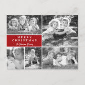写真モダンコラージュのメリークリスマス シーズンポストカード (正面)