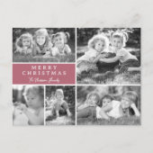写真モダンコラージュのメリークリスマス シーズンポストカード (正面)