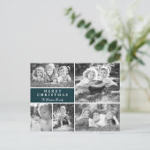 写真モダンコラージュのメリークリスマス シーズンポストカード (スタンド正面)