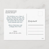 写真モダンコラージュのメリークリスマス シーズンポストカード (裏面)