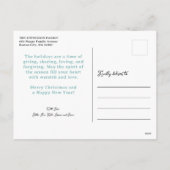 写真モダンコラージュのメリークリスマス シーズンポストカード (裏面)