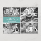 写真モダンコラージュのメリークリスマス シーズンポストカード (正面)