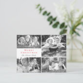 写真モダンコラージュのメリークリスマス シーズンポストカード (スタンド正面)