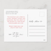 写真モダンコラージュのメリークリスマス シーズンポストカード (裏面)