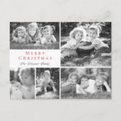 写真モダンコラージュのメリークリスマス シーズンポストカード (正面)