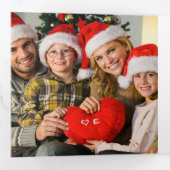 写真モダンコラージュのメリークリスマス 三つ折りクリスマスカード (内部最初)