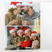 写真モダンコラージュのメリークリスマス 三つ折りクリスマスカード (内部最初)