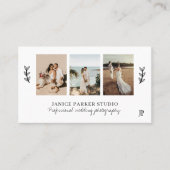 写真モダンコラージュの写結婚真3人 名刺 (正面)