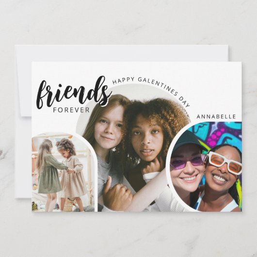 写真モダンコラージュの友だち シーズンカード (正面)