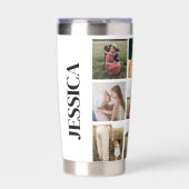 写真モダンコラージュの名パーソナライズされた前 保温保冷タンブラー (正面)
