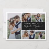 写真モダンコラージュの後で幸せ結婚に サンキューカード (正面)